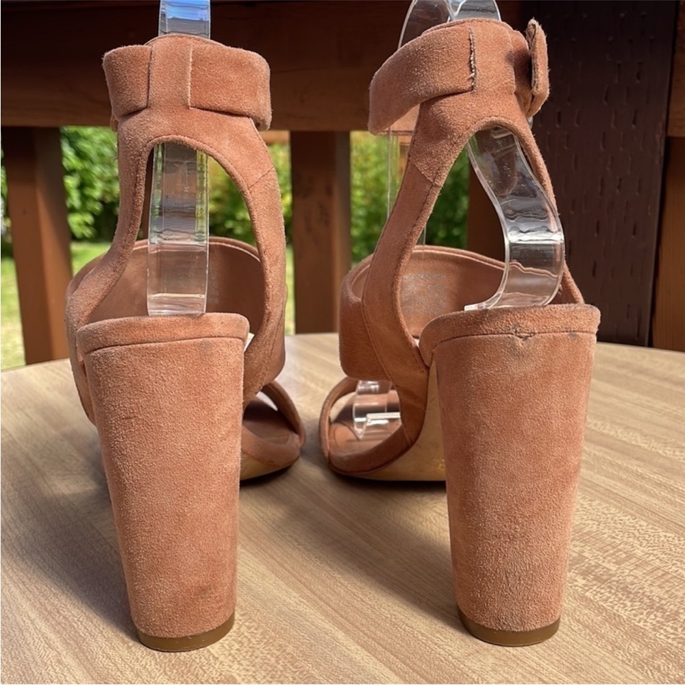 CLEAR OUT PRICE! Madewell The Octavia Sandal Dusty Rose Chunky Heels Size 7.5 - Picture 8 of 12
